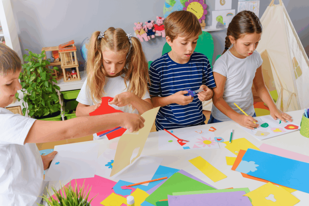 kids craft birthday parties Edmond Oklahoma kids activity setup